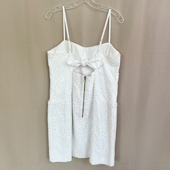 Lilly Pulitzer Shelli Resort White Petal Eyelet Shift Tie Back Dress Sz14 NWT - Picture 3 of 15